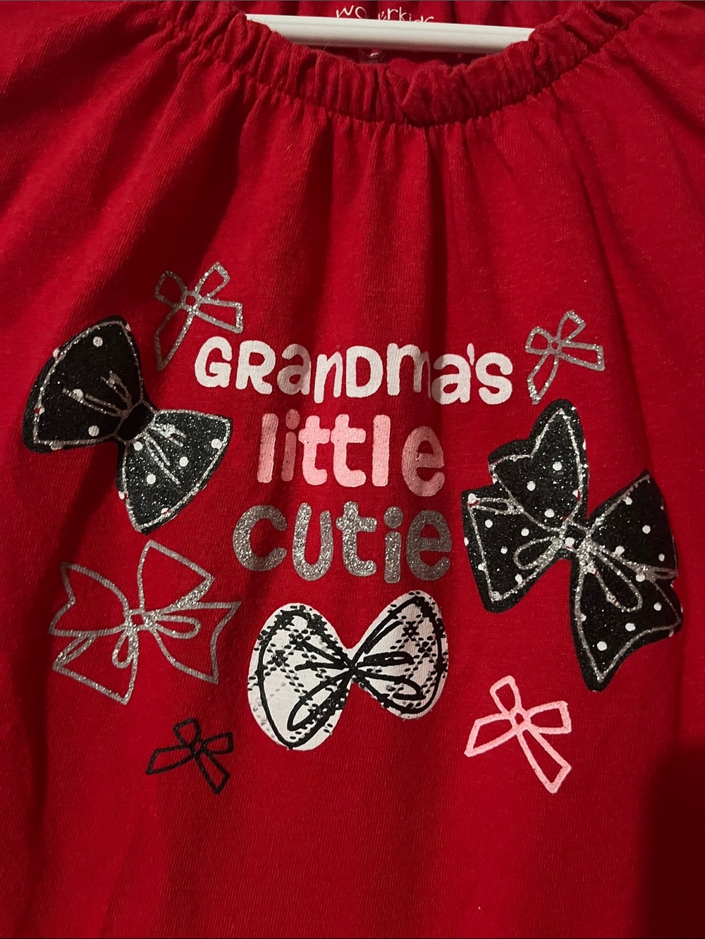 Wonderkids Red Long-Sleeve Tee with Bow Graphic